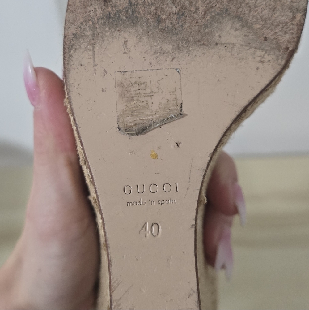 Gucci Horsebit Suede Wedge Espadrille Sandals In Dry Rose Size EU40/US10 - Picture 12 of 15